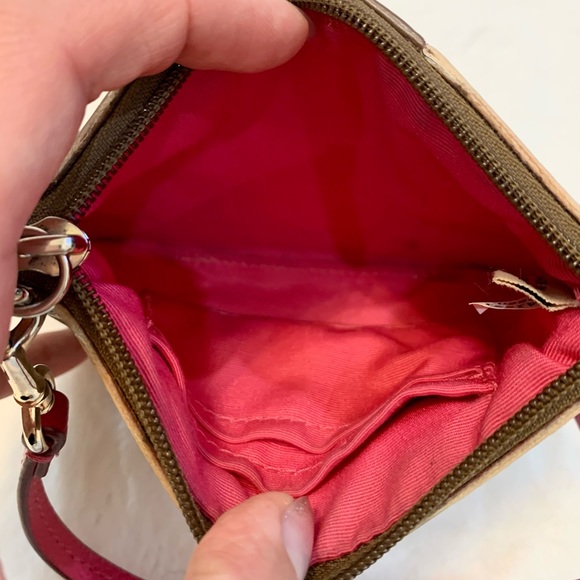 Coach Signature PVC Leather Corner Zip Wristlet - Picture 5 of 11